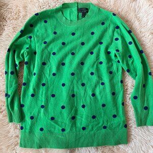 J. Crew Collection Cashmere Polka Dot Sweater, sz large
